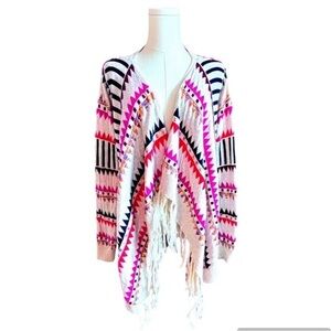 Ya Los Angeles Multicolor Fringe Cardigan